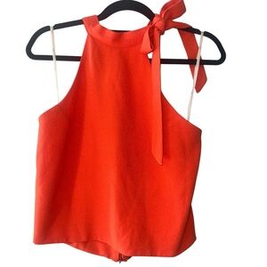 J.O.A. Vibrant Orange Halter Top